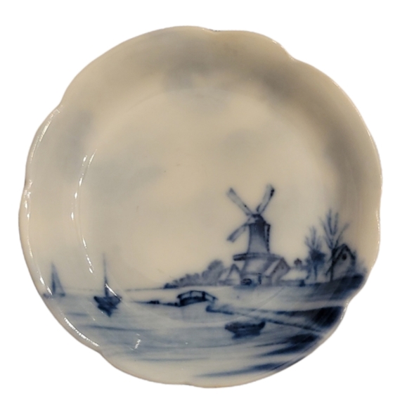 Delft Other - Vintage Delft pottery Dutch windmill and water scene trinket dish
